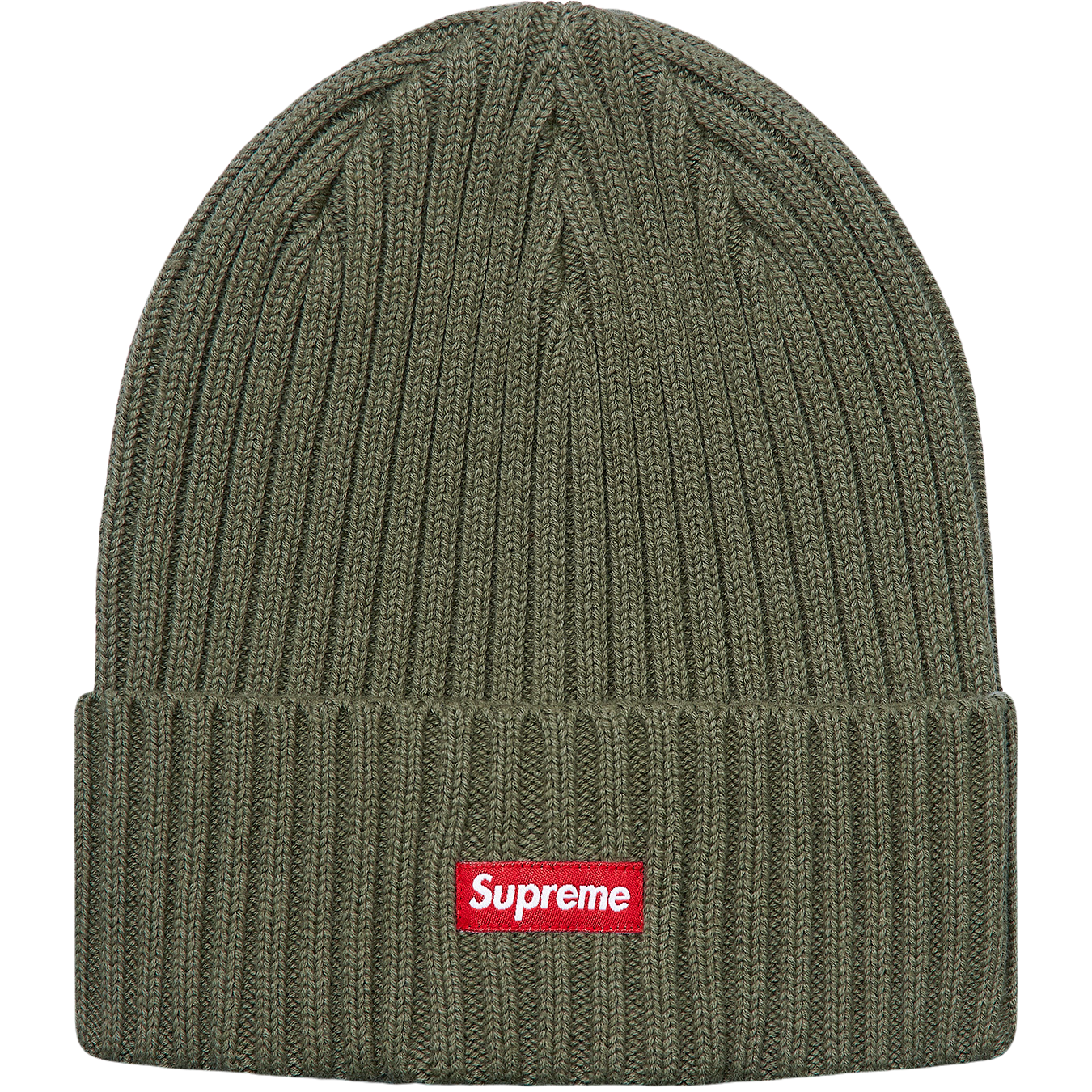 Supreme Overdyed Ribbed Beanie (SS18) - Olive - Used