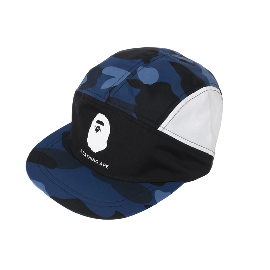 A Bathing Ape Color Camo Color Block Running Cap - Navy