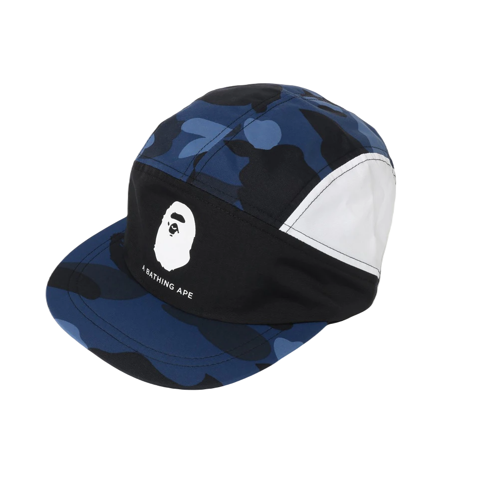 A Bathing Ape Color Camo Color Block Running Cap - Navy