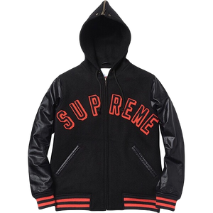 Supreme Hooded Varsity Jacket - Black - Used – Grails SF