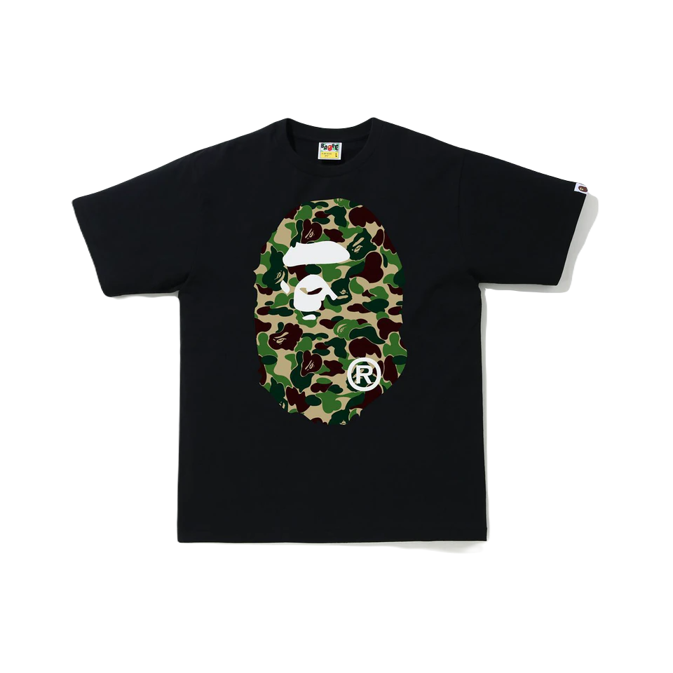 A Bathing Ape ABC Camo Big Ape Head Tee - Black/Green Camo