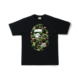 A Bathing Ape ABC Camo Big Ape Head Tee - Black/Green Camo