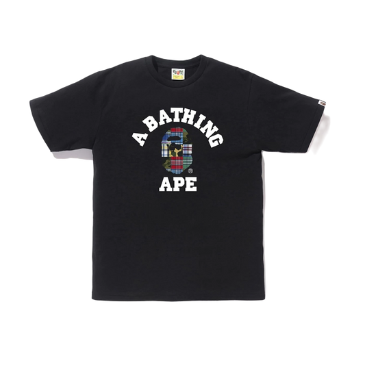 A Bathing Ape Patchwork College Tee - Black