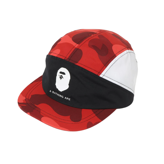 A Bathing Ape Color Camo Color Block Running Cap - Red