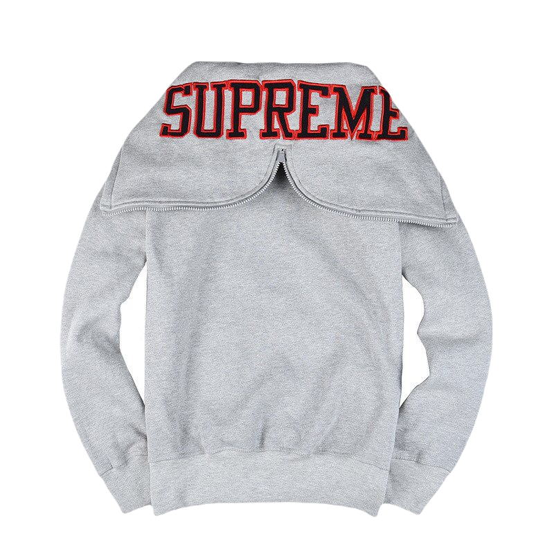 Supreme Split Hood Zip Up Sweatshirt Grey Used Grails SF