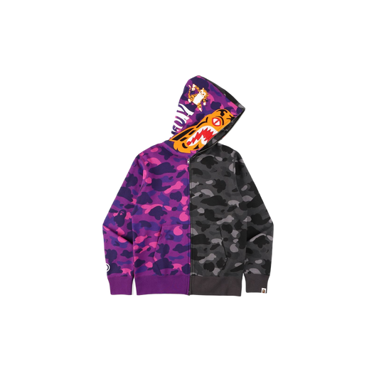 A Bathing Ape Color Camo Tiger Half Full Zip-Up - Purple