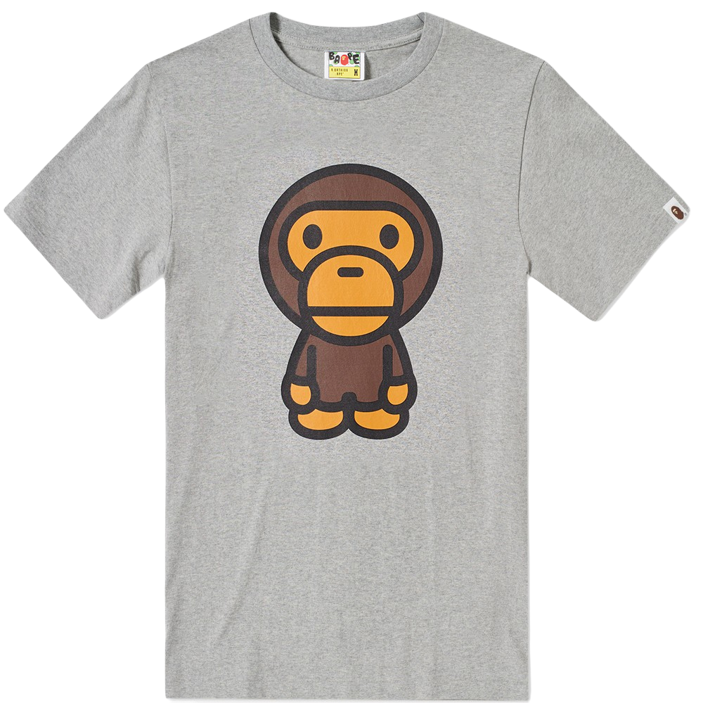 A Bathing Ape Big Baby Milo Tee - Gray