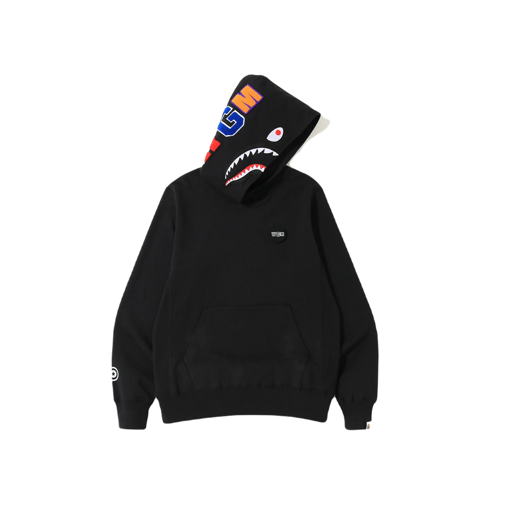 A Bathing Ape Shark Emblem Pullover Hoodie - Black