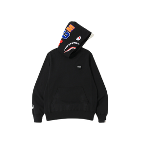 Bape shark emblem pullover hoodie black new arrivals