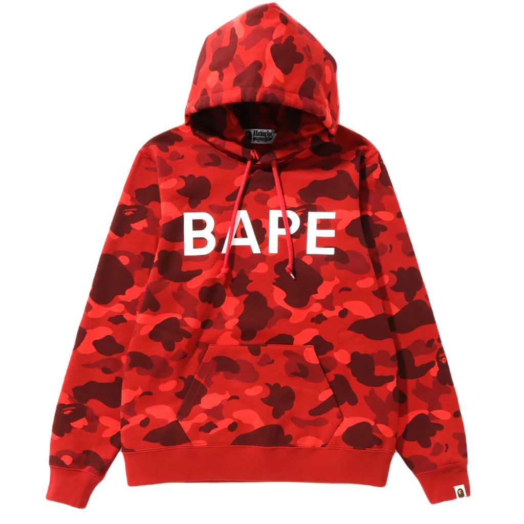 A Bathing Ape Color Camo Hoodie - Red Camo