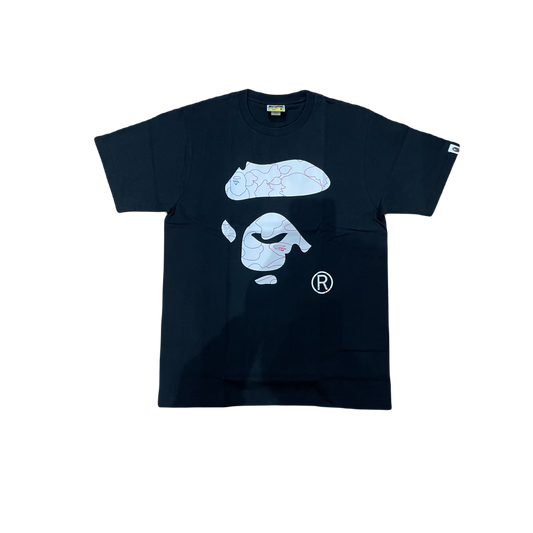 A Bathing Ape Pencil Neon Camo Ape Face Tee - Black