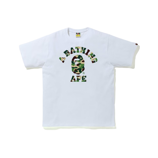 A Bathing Ape ABC Camo College Tee - White/Green (SS21)