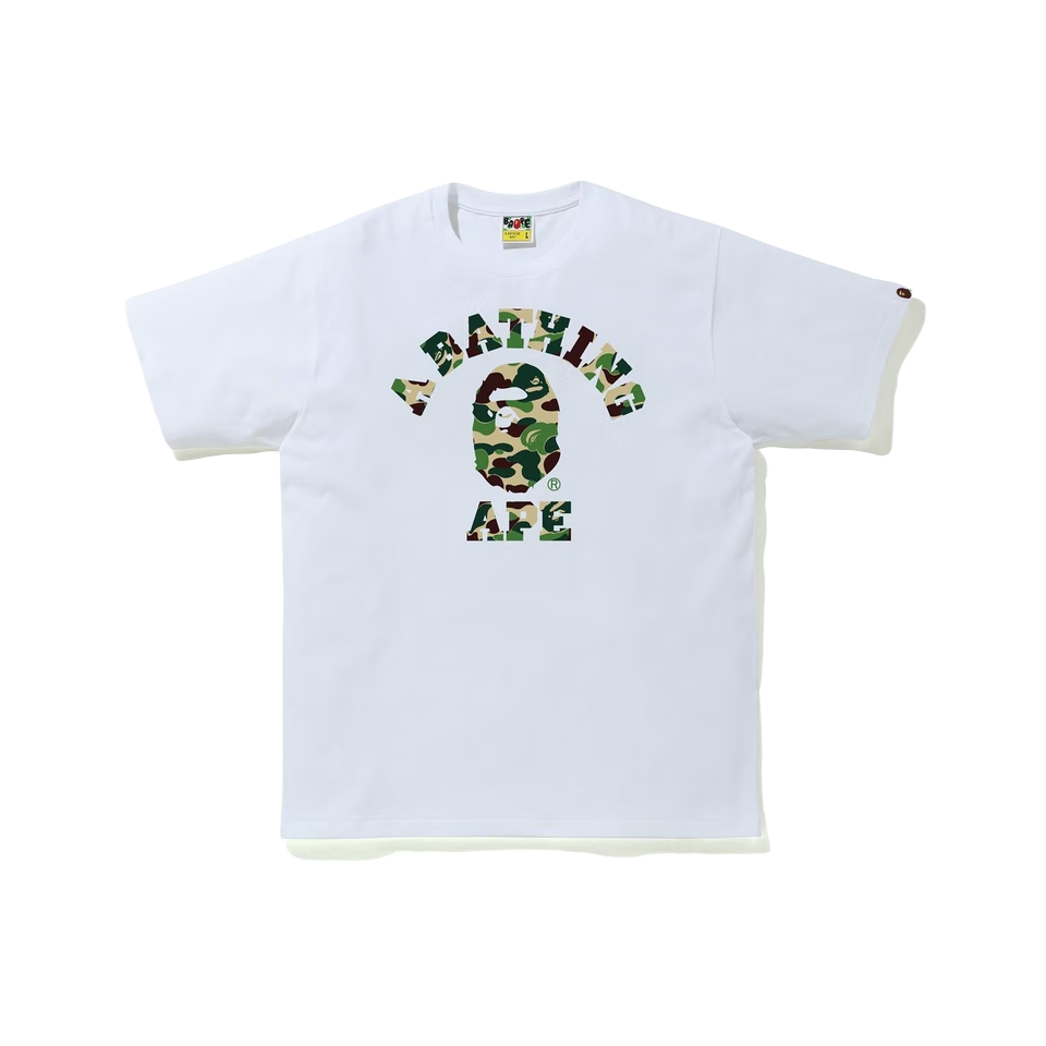 A Bathing Ape ABC Camo College Tee - White/Green (SS21)