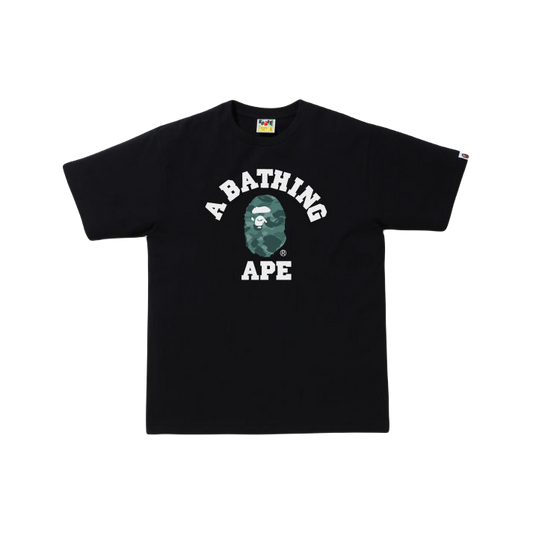 A Bathing Ape Color Camo College Tee - Black/Mint