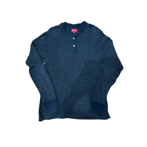 Supreme Striped Henley L/S - Navy