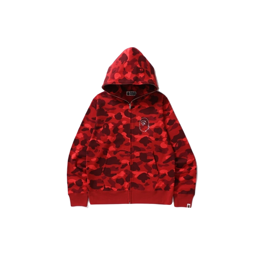 A Bathing Ape Color Camo Swarovski Ape Head Hoodie - Red - Used