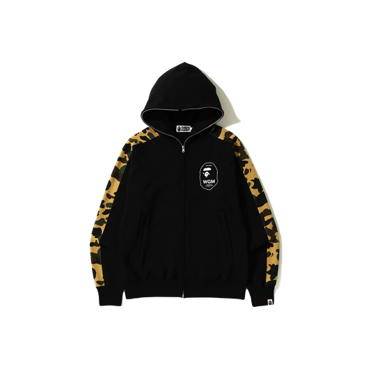 A Bathing Ape 1st Camo Line Full Zip Hoodie - Black/Yellow Camo