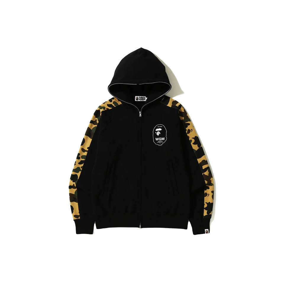 A Bathing Ape 1st Camo Line Full Zip Hoodie - Black/Yellow Camo