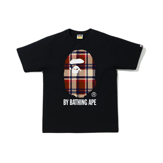 A Bathing Ape Check By Bathing Ape Tee - Black/Red (FW21)