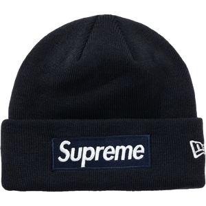 Supreme New Era Box Logo Beanie - Navy FW18 - Used