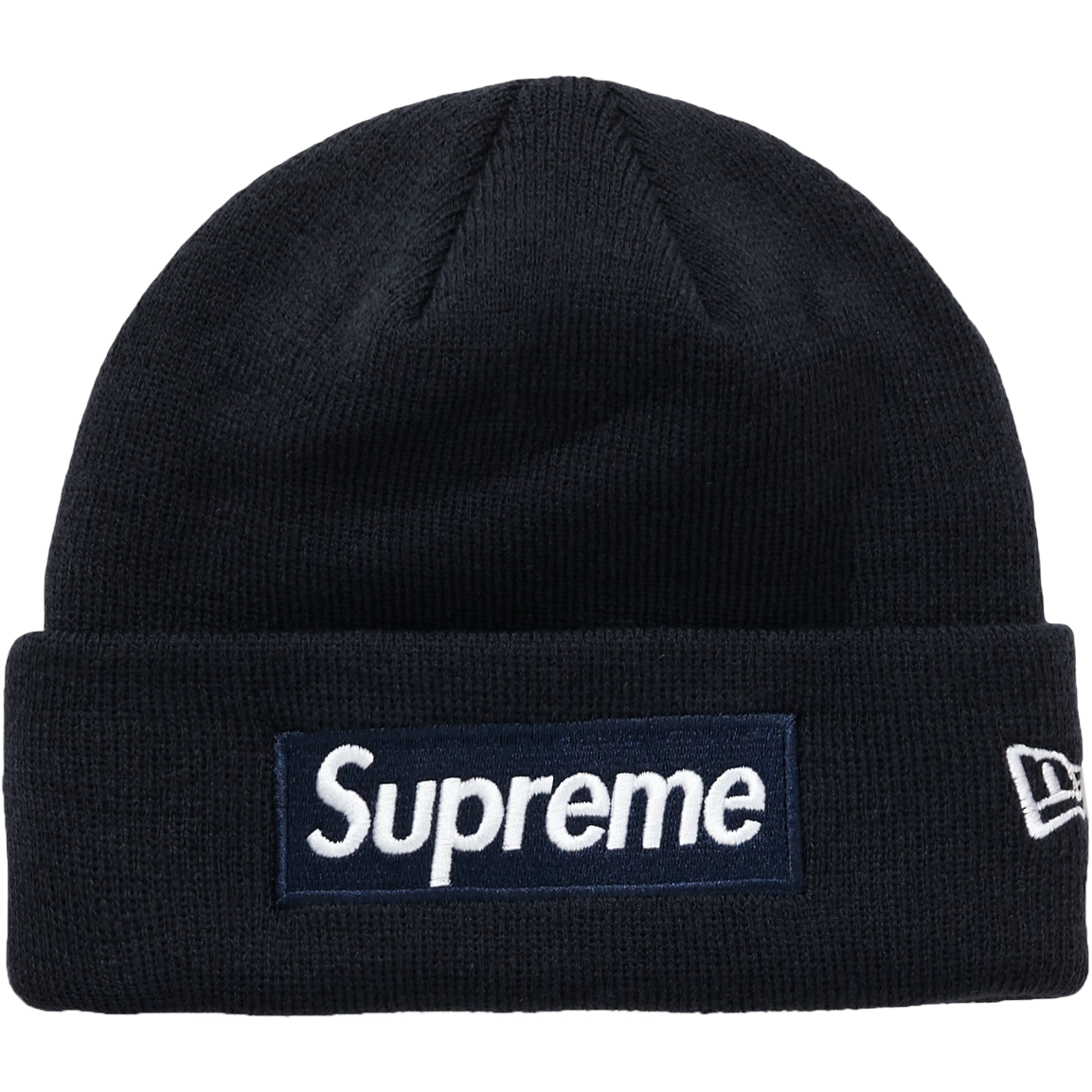 Supreme New Era Box Logo Beanie - Navy FW18 - Used