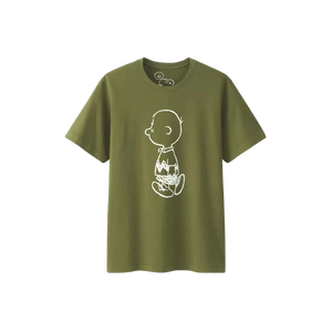 Kaws x Uniqlo x Peanuts Charlie Brown Tee - Olive