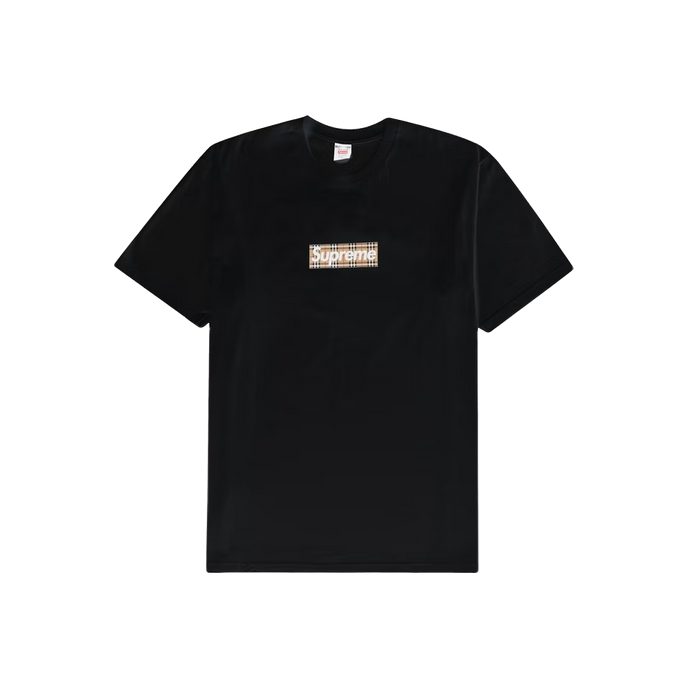 Supreme Burberry Box Logo Tee - Black