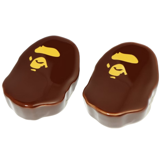 A Bathing Ape Ape Head Chopstick Rest Set - Brown