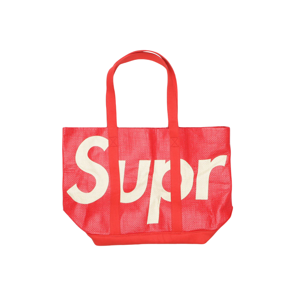 Supreme Raffia Tote - Red