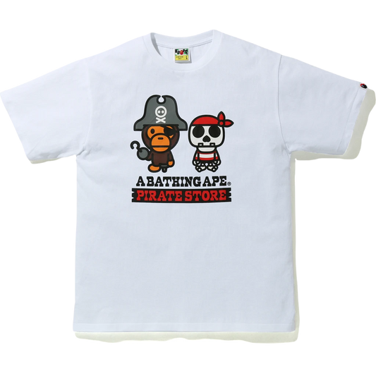 A Bathing Ape Captain Milo & Bone Pirate Tee - White