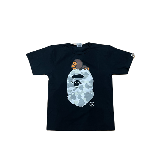 A Bathing Ape Baby Milo Sleep on City Camo Big Ape Head Tee - Black