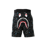 A Bathing Ape Shark Sweat Shorts - Black Space Camo