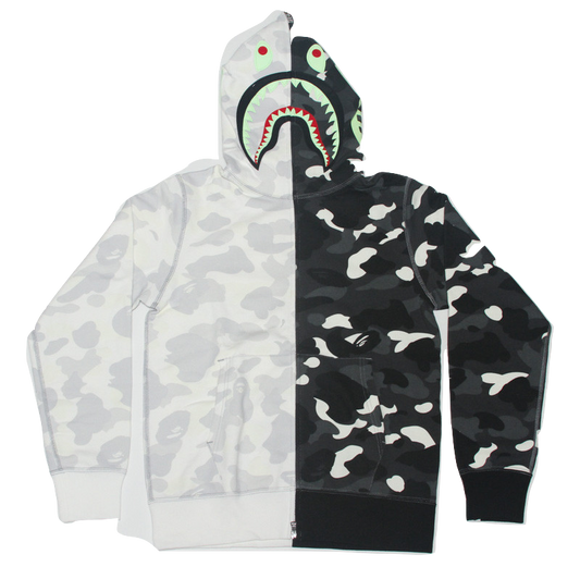 A Bathing Ape City Camo Half Shark Full Zip Up Hoodie