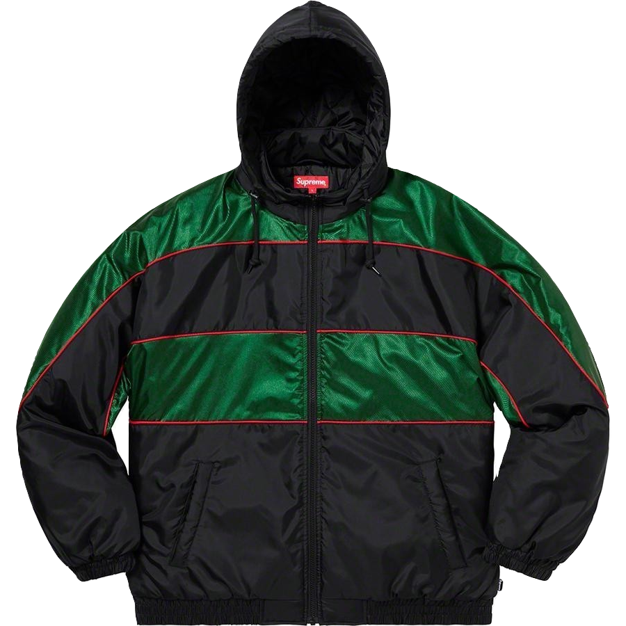 Supreme Sports Piping Puffy Jacket - Black/Green