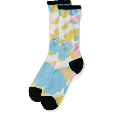 A Bathing Ape New Multi Camo Socks - White