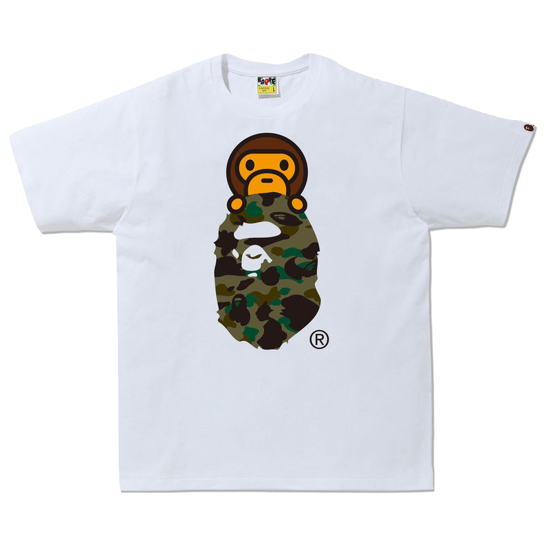 A Bathing Ape 1st Camo Millo on Ape Head - White/Green